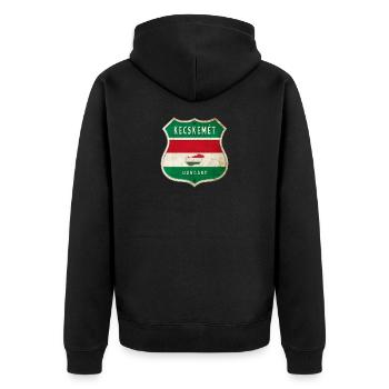 Design du drapeau de la Hongrie à Kecskemét - Veste à capuche bio Premium Unisexe - noir - Dos - Nico (187cm)