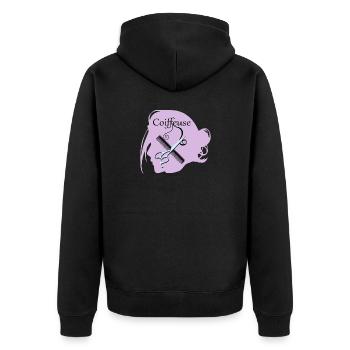 Hairdresser - Unisex Premium Organic Zip Hoodie - black - Back - Nico (187cm)