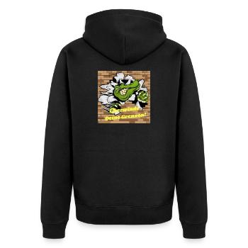 Alligator no Wall no Limit Overcome your limits - Unisex Premium Organic Zip Hoodie - black - Back - Nico (187cm)