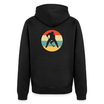 hockey, ice hockey, ice hockey - Unisex Premium Organic Zip Hoodie - black - Back - Nico (187cm)