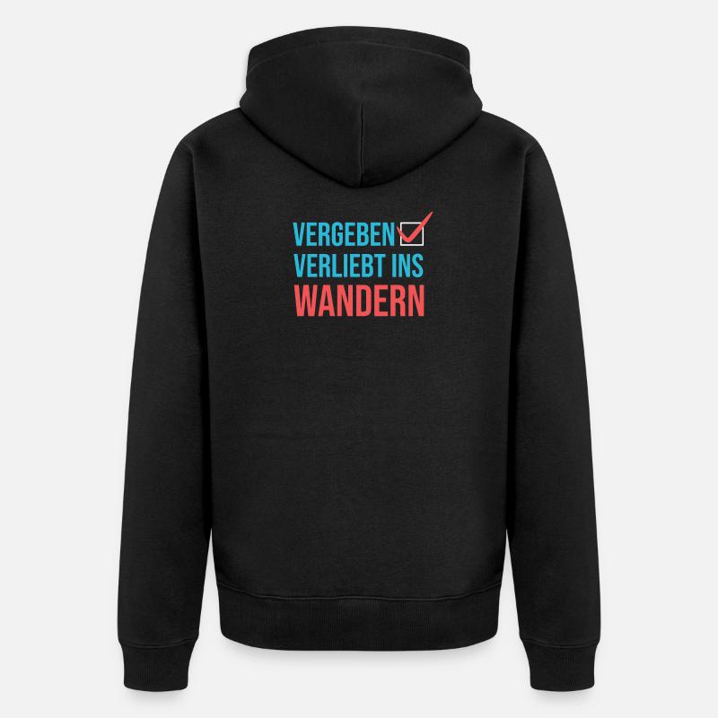 Wandern Klettern Statement Bergwanderung Wanderer - Unisex Premium Bio Zip Hoodie - Schwarz