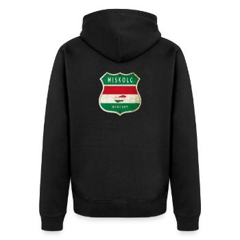 Design du drapeau de la Hongrie de Miskolc - Veste à capuche bio Premium Unisexe - noir - Dos - Nico (187cm)