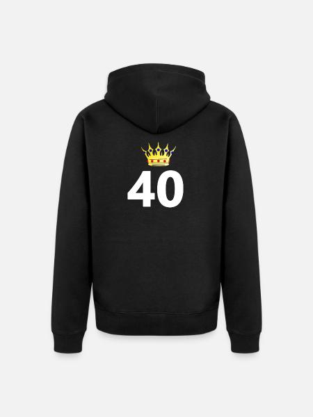 gratulieren, 40 unisex - Unisex Premium Bio Zip Hoodie - Schwarz