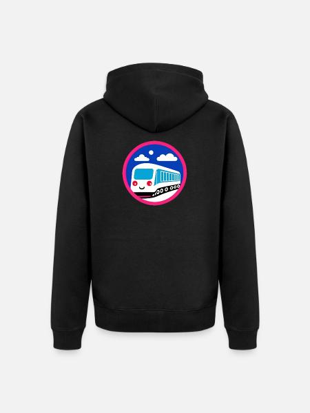 Locomotive, train, railway - Unisex Premium Organic Zip Hoodie - black