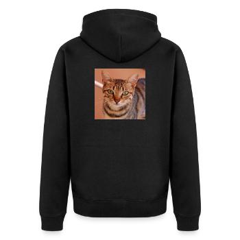 Katze Kätzchen Poster quadratisch Katzenposter - Unisex Premium Bio Zip Hoodie - Schwarz - Hinten - Nico (187cm)