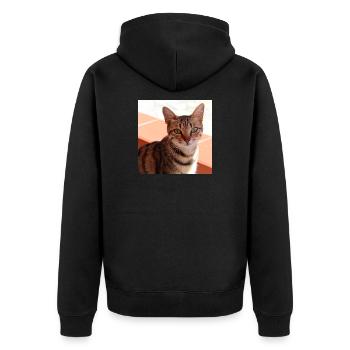 Katze Kätzchen Poster quadratisch Katzenposter - Unisex Premium Bio Zip Hoodie - Schwarz - Hinten - Nico (187cm)