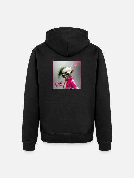 Punky alien 01 - Unisex Premium Organic Zip Hoodie - black