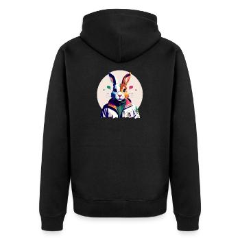 Bunny, lapin de Pâques - Veste à capuche bio Premium Unisexe - noir - Dos - Nico (187cm)