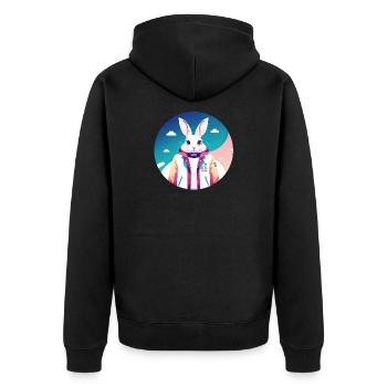 Lapin, Lapin, Lapin de Pâques - Veste à capuche bio Premium Unisexe - noir - Dos - Nico (187cm)