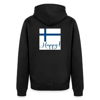 DRAPEAU FINLANDAIS - SIGNE HEUREUX - Veste à capuche bio Premium Unisexe - noir - Dos - Nico (187cm)