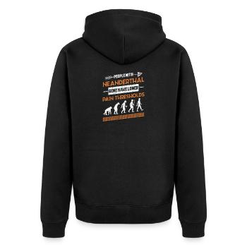 Prehistoric Neanderthal paleoanthropology - Unisex Premium Organic Zip Hoodie - black - Back - Nico (187cm)