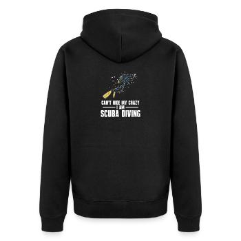 Scuba Diving Water Sports Design - Unisex Premium Organic Zip Hoodie - black - Back - Nico (187cm)