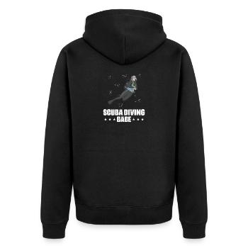Scuba Diving Speerfischen Design - Unisex Premium Bio Zip Hoodie - Schwarz - Hinten - Nico (187cm)