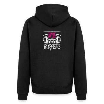 L'heure est-elle venue de créer des burpees ? - Veste à capuche bio Premium Unisexe - noir - Dos - Nico (187cm)