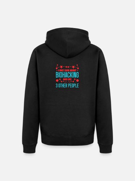 Fun biohacking design - Unisex Premium Organic Zip Hoodie - black