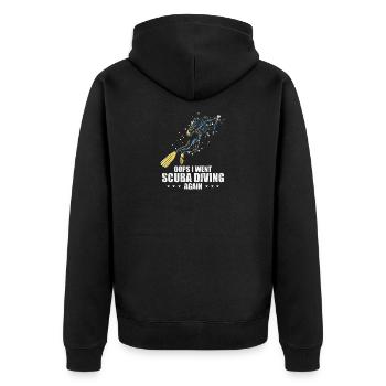 Scuba Diving Dive Design - Unisex Premium Organic Zip Hoodie - black - Back - Nico (187cm)