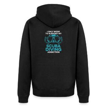 Scuba Diving Snorkeling Design - Unisex Premium Organic Zip Hoodie - black - Back - Nico (187cm)