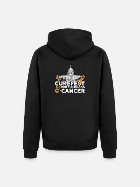 Curefest Kinderkrebs-Band - Unisex Premium Bio Zip Hoodie - Schwarz