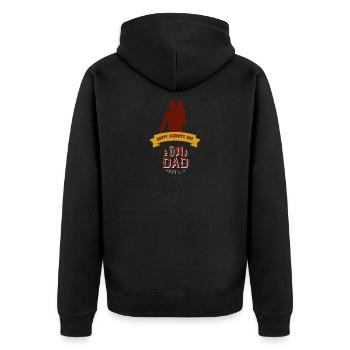 Gift Father's Day - Dad is the Best / Men's Day - Unisex Premium Organic Zip Hoodie - black - Back - Nico (187cm)