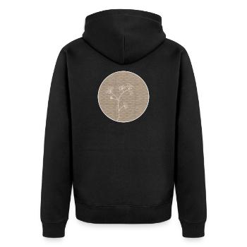 Zierblume - Unisex Premium Bio Zip Hoodie - Schwarz - Hinten - Nico (187cm)