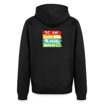 Padel Team Player Padel Racket Sport Statement - Unisex Premium Organic Zip Hoodie - black - Back - Nico (187cm)
