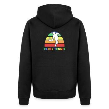 Padel-Tennis Turnier Spruch Spieler Padelspiel - Unisex Premium Bio Zip Hoodie - Schwarz - Hinten - Nico (187cm)