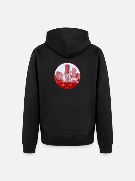 Boston Skyline Circle - Unisex Premium Organic Zip Hoodie - black