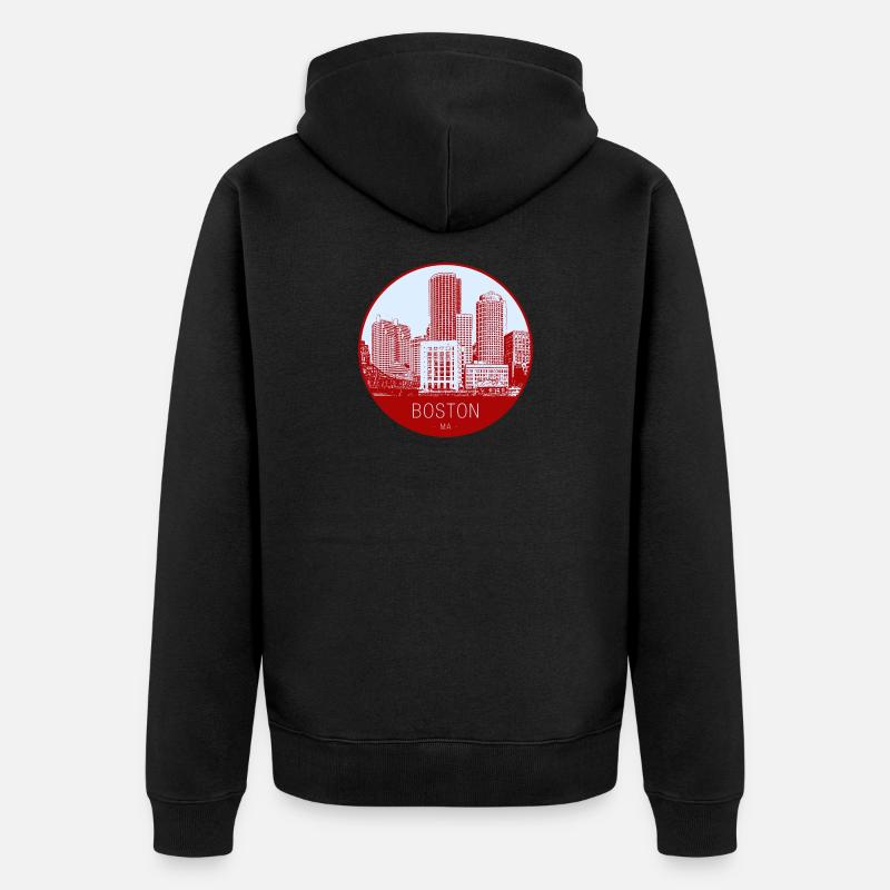 Cercle d’horizon de Boston - Veste à capuche bio Premium Unisexe - noir