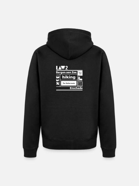 LAW 2 l Bergen aan Zee l Enschede l white - Unisex Premium Organic Zip Hoodie - black