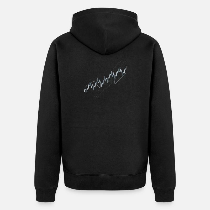 Candlestick-Diagramm - Unisex Premium Bio Zip Hoodie - Schwarz