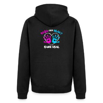 Elternteil Schwanger Statement Herz Familienglück - Unisex Premium Bio Zip Hoodie - Schwarz - Hinten - Nico (187cm)