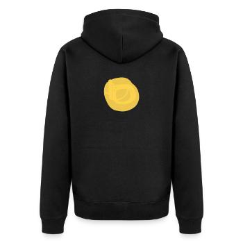 Der gelbe Kreis - Unisex Premium Bio Zip Hoodie - Schwarz - Hinten - Nico (187cm)