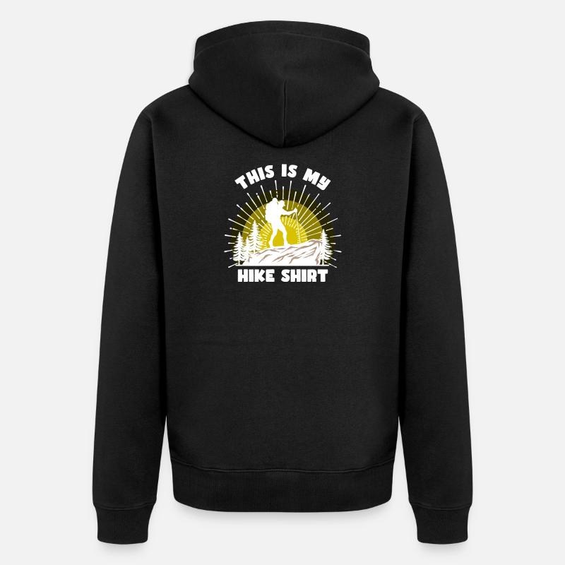 Bergsteigen Wanderer Wandern Bergwandern Statement - Unisex Premium Bio Zip Hoodie - Schwarz
