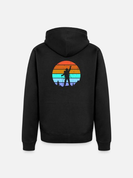 Mountaintops, mountaineering, hiking, hiking - Unisex Premium Organic Zip Hoodie - black