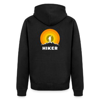 Hiking Hikers Hike Saying Mountain Peaks Mountains - Unisex Premium Organic Zip Hoodie - black - Back - Nico (187cm)