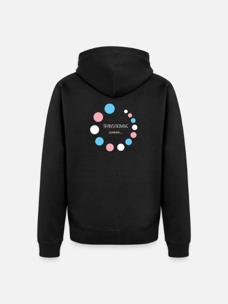 Pride Month - Transitioning... Loading - Unisex Premium Organic Zip Hoodie - black