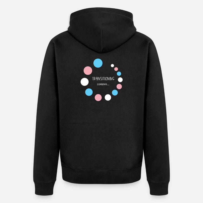 Pride Month - Transitioning... Loading - Unisex Premium Organic Zip Hoodie - black