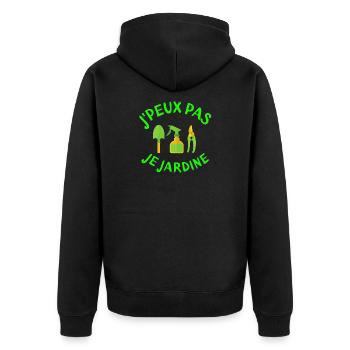 jardinage, jardiner, fan de jardinage - Veste à capuche bio Premium Unisexe - noir - Dos - Nico (187cm)