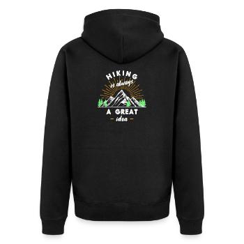 Glacier Mountains Hiking Statement Wanderer Nature - Unisex Premium Organic Zip Hoodie - black - Back - Nico (187cm)