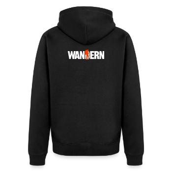 Wandern Spruch Berggipfel Natur Berge Wanderer - Unisex Premium Bio Zip Hoodie - Schwarz - Hinten - Nico (187cm)