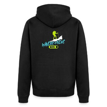 Bergwandern Wandern Wanderer Gletscher Statement - Unisex Premium Bio Zip Hoodie - Schwarz - Hinten - Nico (187cm)