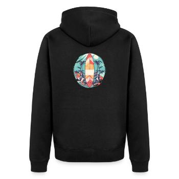 Surfboard - Unisex Premium Organic Zip Hoodie - black - Back - Nico (187cm)