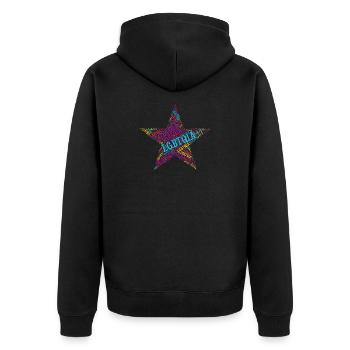 LGBTQIA+ Stern Wortwolke Lgbt Gay Pride T-Shirt - Unisex Premium Bio Zip Hoodie - Schwarz - Hinten - Nico (187cm)