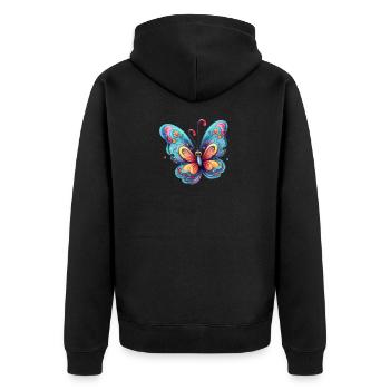 Colorful butterfly with gradient pattern - Unisex Premium Organic Zip Hoodie - black - Back - Nico (187cm)