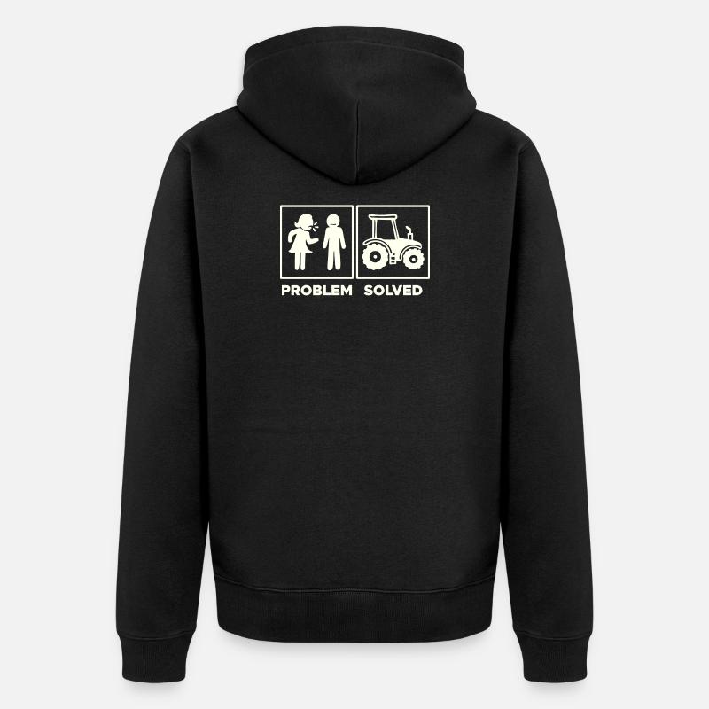 Traktor Statement Nutzfahrzeug Fahrzeug Ackerbau - Unisex Premium Bio Zip Hoodie - Schwarz