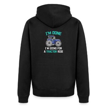Déclaration de tracteur agricole biologique Ferme de véhicules à moteur - Veste à capuche bio Premium Unisexe - noir - Dos - Nico (187cm)