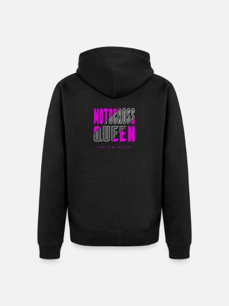 Motocross queen - Unisex Premium Organic Zip Hoodie - black