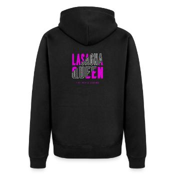 Reine des lasagnes - Veste à capuche bio Premium Unisexe - noir - Dos - Nico (187cm)