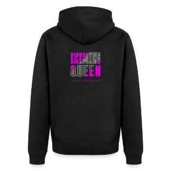 Kickboxing Queen - Unisex Premium Organic Zip Hoodie - black - Back - Nico (187cm)