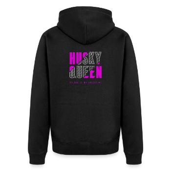 Husky Königin - Unisex Premium Bio Zip Hoodie - Schwarz - Hinten - Nico (187cm)
